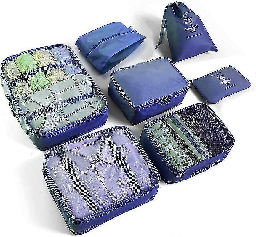 7pcs Clothes Packing Cubes Bag Set for Suitcase Storage and Organization
