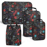 Compression Packing Cubes with Shoe Bag Foldable Luggage Storage Organizer