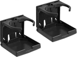 2pcs Adjustable Foldable Car Cup Holders - Portable Drink Holder Set Black