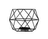 Nordic Style 3D Geometric Wrought Rack Candle Holder Candlestick Home Decoration-Black