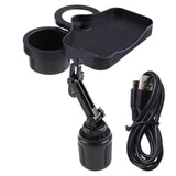 2-in-1 Multifunctional Car Cup Holder - Dual Drink Organizer Black Durable Plastic