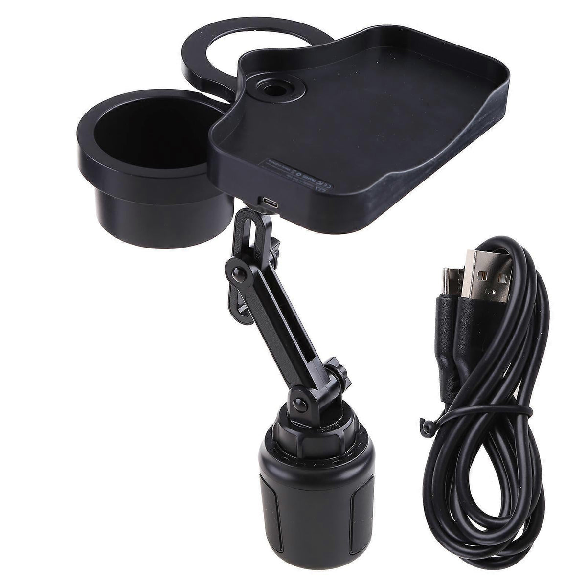2-in-1 Multifunctional Car Cup Holder - Dual Drink Organizer Black Durable Plastic