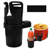2-in-1 Double Car Cup Holder - 360 Swivel Multifunctional Holder for Coffee & Bottles