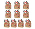 10Pcs/Set Hand-carrying Cake Box Kraft Paper Gift Box-Brown