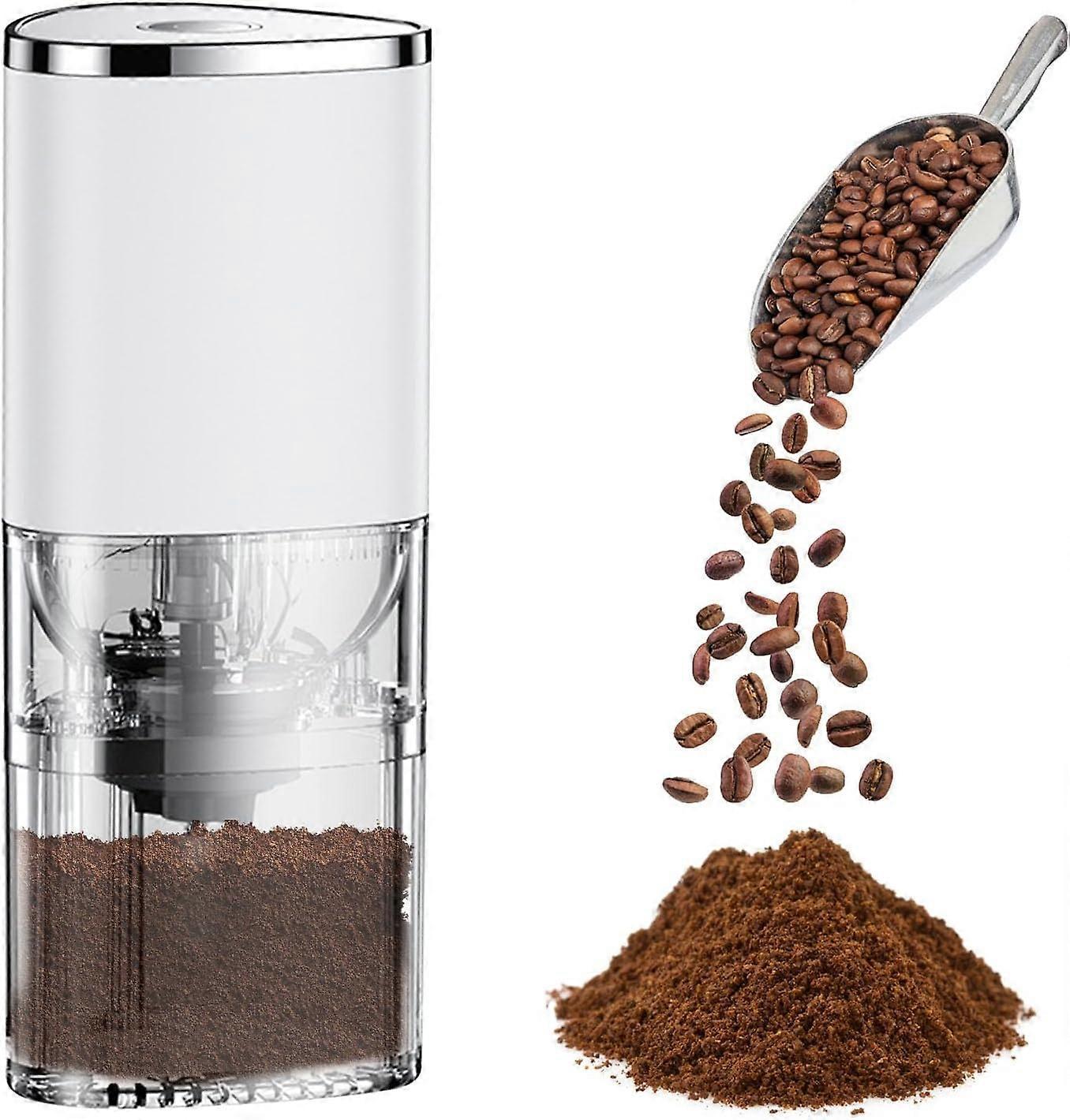 Electric Burr Coffee Grinder - Mini Automatic Bean Mill with LED Atmosphere Light