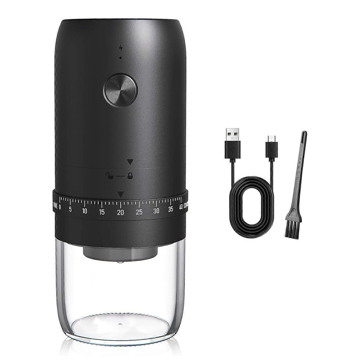 Electric Coffee Grinder - Rechargeable Coffee Mill, Compact Grinder for Office & Travel