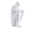 Abstract Thinker Statue Waterproof Resin Artistic Inspiration Thinker Sculpture Patio Decor-White