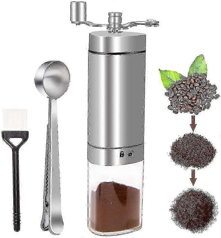 Manual Coffee Grinder - Stainless Steel, Adjustable Hand Coffee Mill for Travel