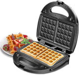 Waffle & Sandwich Maker - 2-in-1 Waffle Iron Panini Press Toaster Breakfast Machine