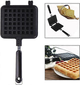 Manual Aluminum Waffle Maker - Handheld Waffle Cooker with Non-Stick Coating and Handle