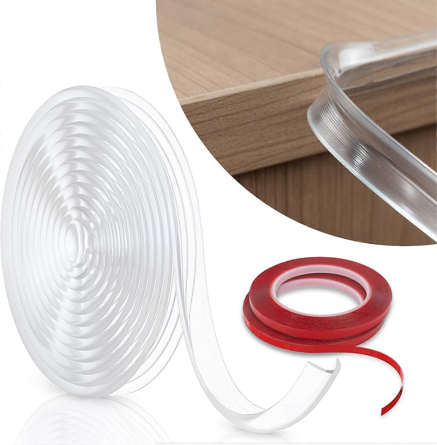 6m Corner Protector Roll - Self-Adhesive Babies Table Edge & Corner Guard Strip, Clear Silicone