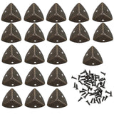 20pcs Antique Metal Furniture Corner Protectors - Triangle Alloy Desk & Box Corner Guards