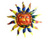 Wall Sculpture Sun Face Pattern for Living Room-Yellow
