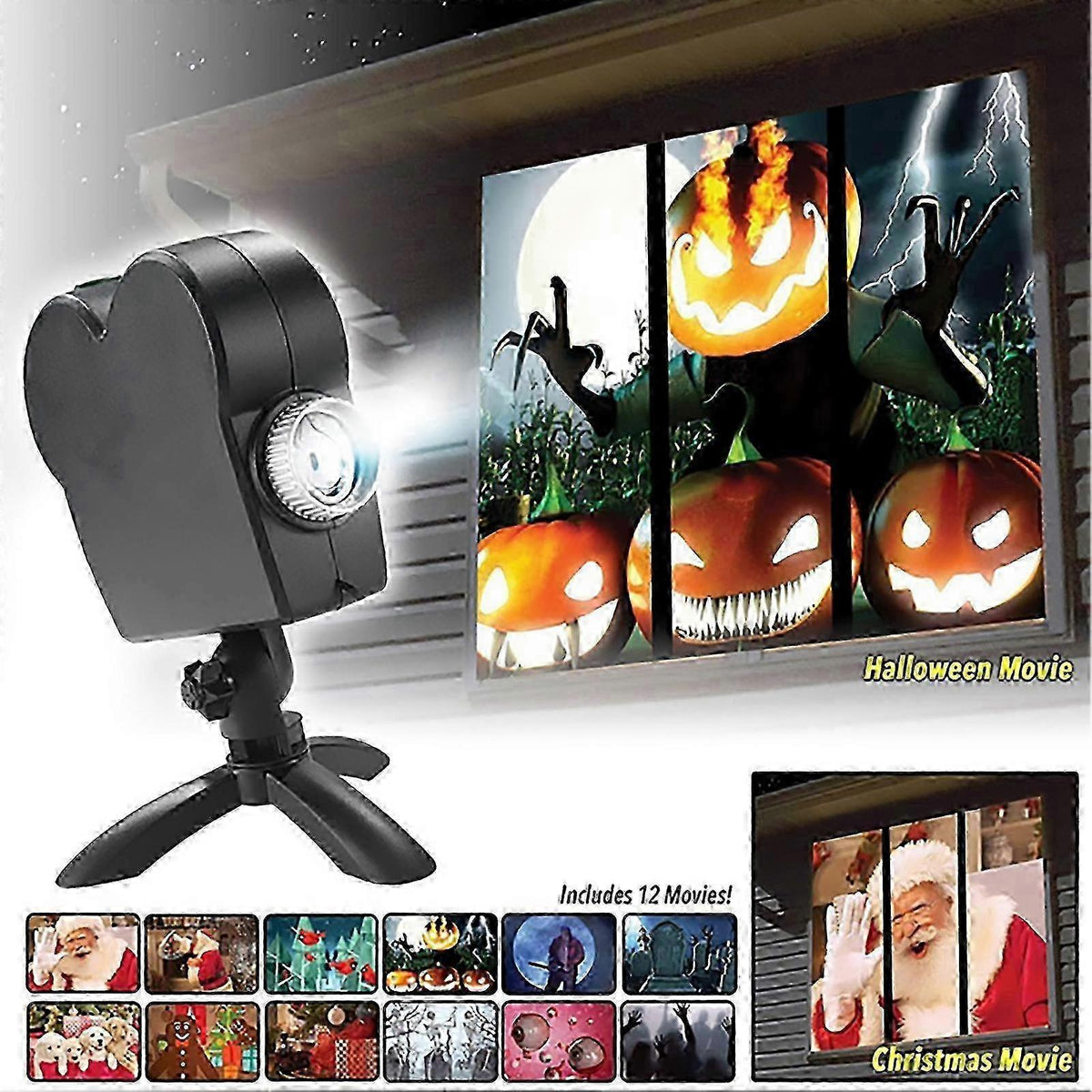 Christmas Halloween LED Window Projector - Seasonal Decorative Light Projector