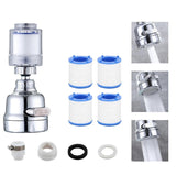 Rotatable Tap Water Filter with 4 Cotton Cartridges, 3 Mode Faucet Filter