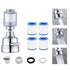 Rotatable Tap Water Filter with 4 Cotton Cartridges, 3 Mode Faucet Filter