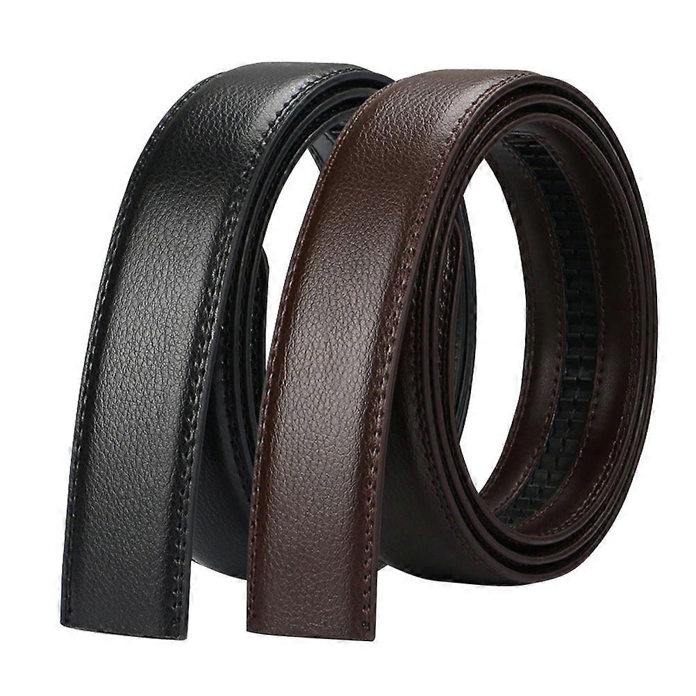 2pcs Men's Genuine Leather Belts for Jeans, Youth Black Leather Belts