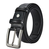 Men's Black Leather Belt, 130cm Genuine Leather Belt