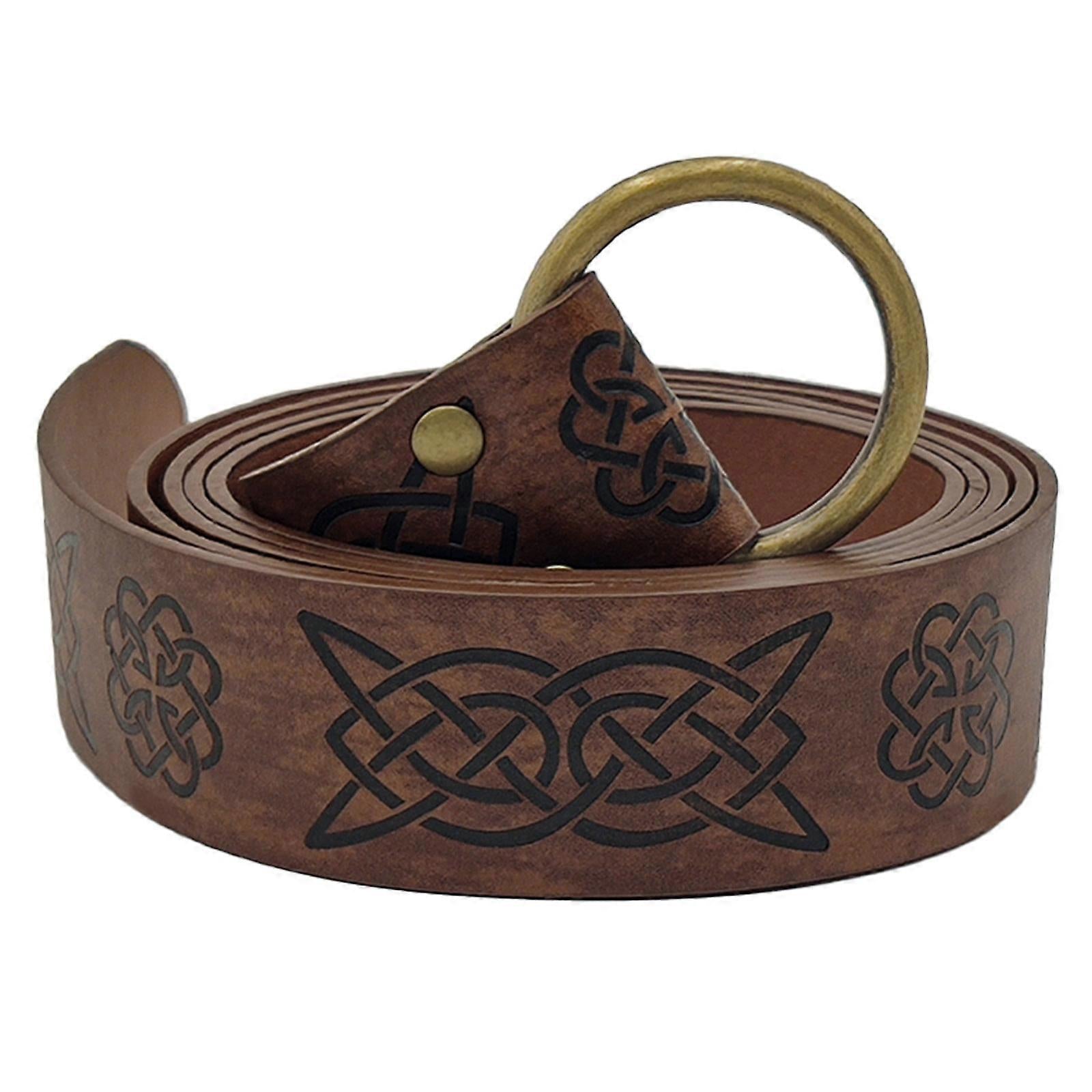 Medieval Viking Leather Belt with Renaissance Pouch Bag