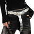 Star Studded Silver Leather Belt for Women, Y2K Fashion Accessories