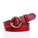 Women's Skinny Leather Belt, Red 105cm, Adjustable Elastic Waist Decorative Belt