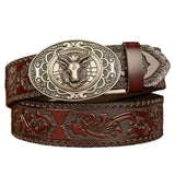 Men's 130cm Fashion Leather Belt with Automatic Buckle, Adjustable Fit