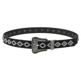 Cream PU Leather Belt, Adjustable Unisex Punk Waist Belt for Casual Wear
