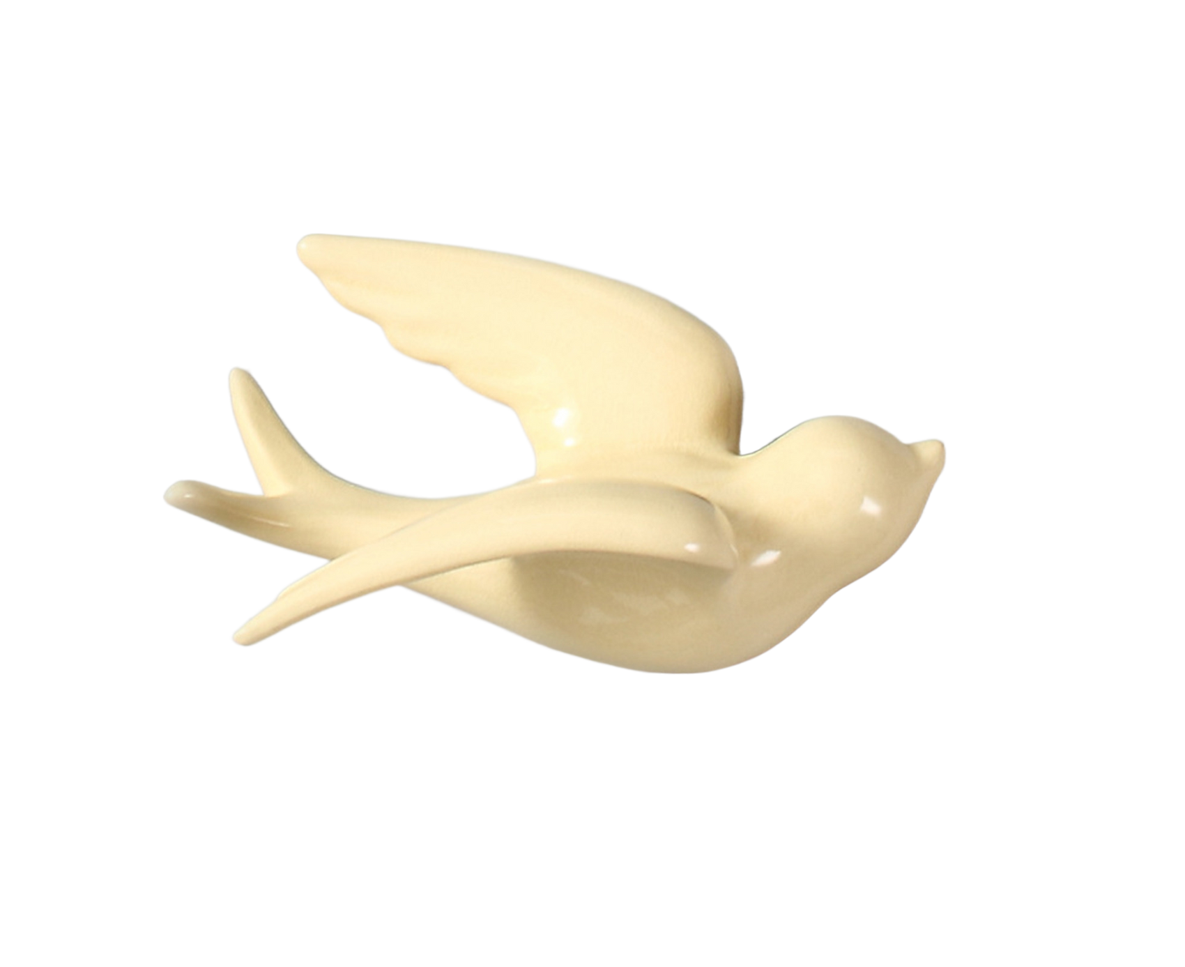 Ceramic 3D Bird Shape Wall Ornaments-Beige Yellow S
