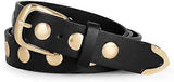 120cm Studded Punk Leather Belt for Women, Fashion Jeans Belt