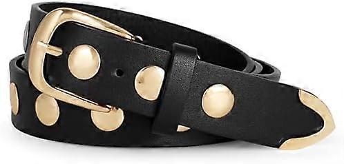 120cm Studded Punk Leather Belt for Women, Fashion Jeans Belt