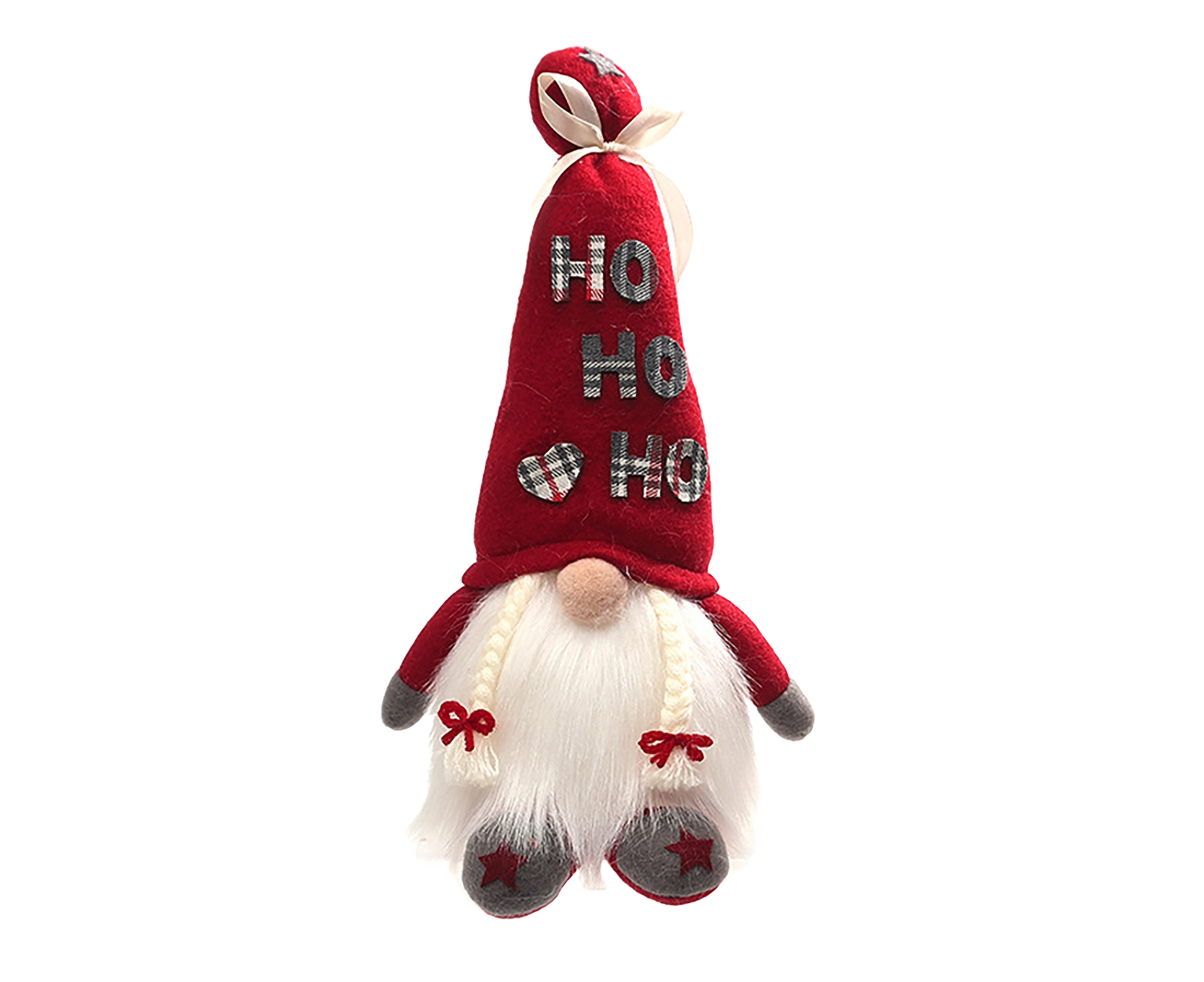 Creative Dwarf Shape LED Doll Decor Cute Exquisite Flannel Doll Display for Home-Red
