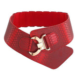 Women's Punk Leather Harness Belt for Dresses, Sculpting Girdle Red