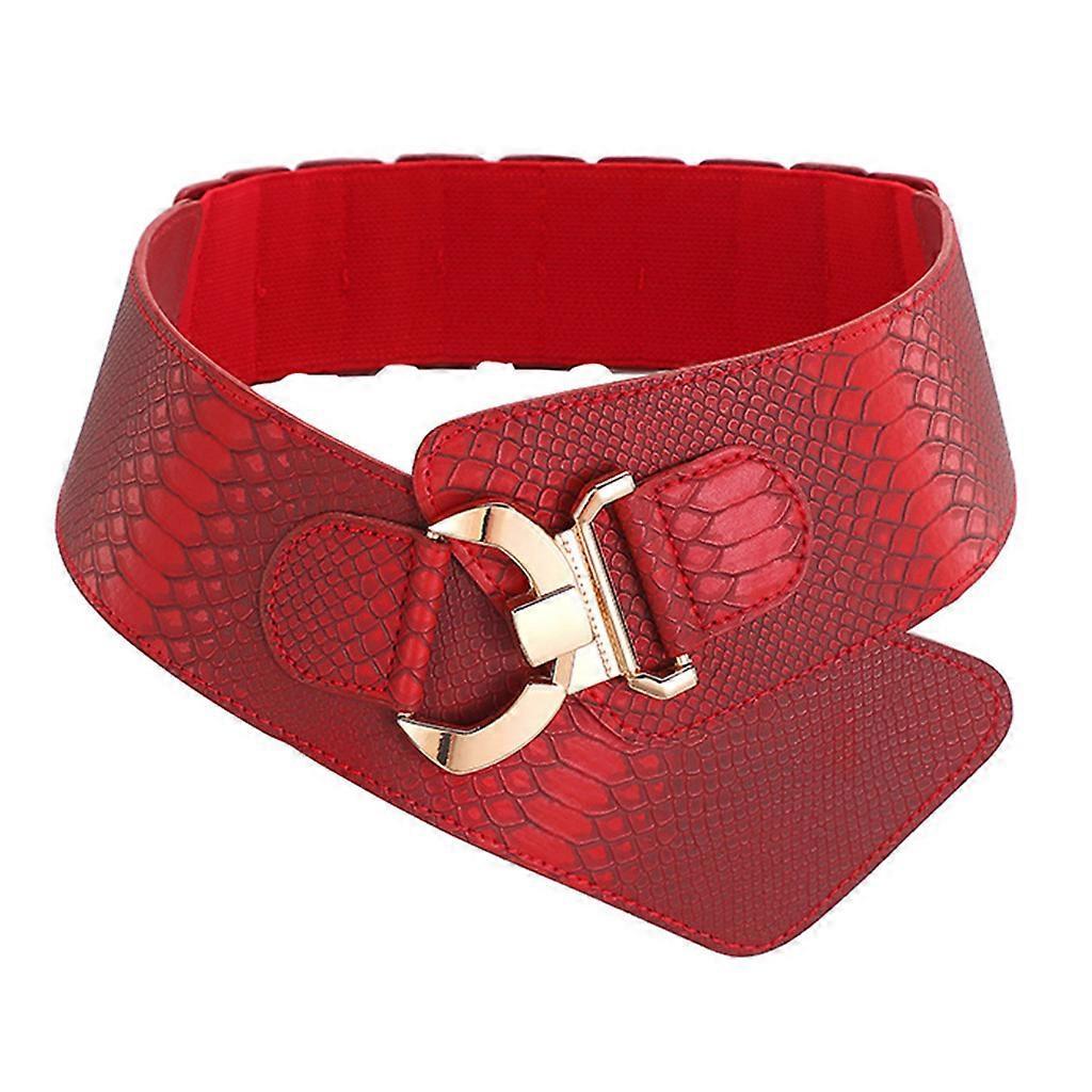 Women's Punk Leather Harness Belt for Dresses, Sculpting Girdle Red