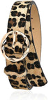 Leopard Print PU Leather Belt, Retro Fashion Waist Decoration
