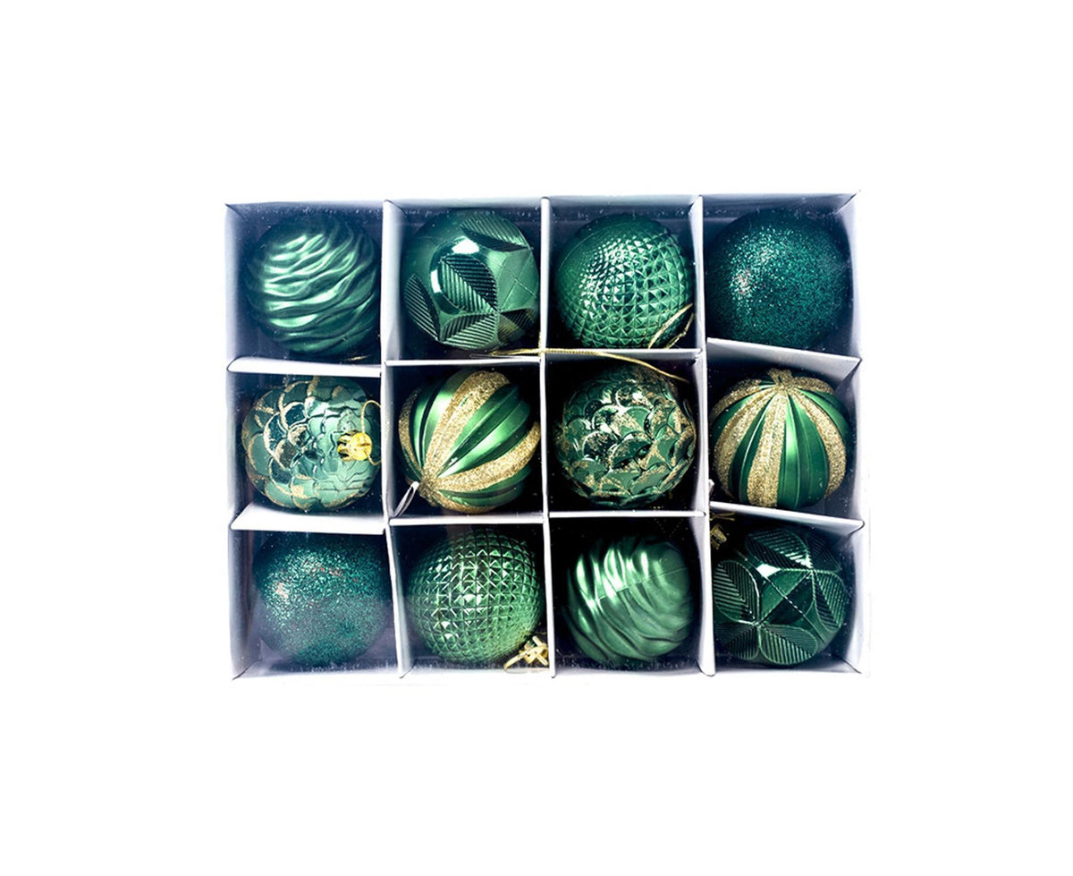 1 Box Glitter Ball Eco-friendly Waterproof PVC Decorative Glitter Baubles Supplies for Home-Green