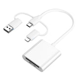 USB 2.0 & USB-C Memory Card Reader Adapter, Dual Connector TF/SD Card Reader
