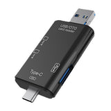 TF/SD Card Reader with USB 2.0, Tri-Connector Memory Card Adapter