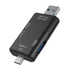 TF/SD Card Reader with USB 2.0, Tri-Connector Memory Card Adapter