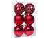 6Pcs 8cm Xmas Tree Pendant-Red 8 cm