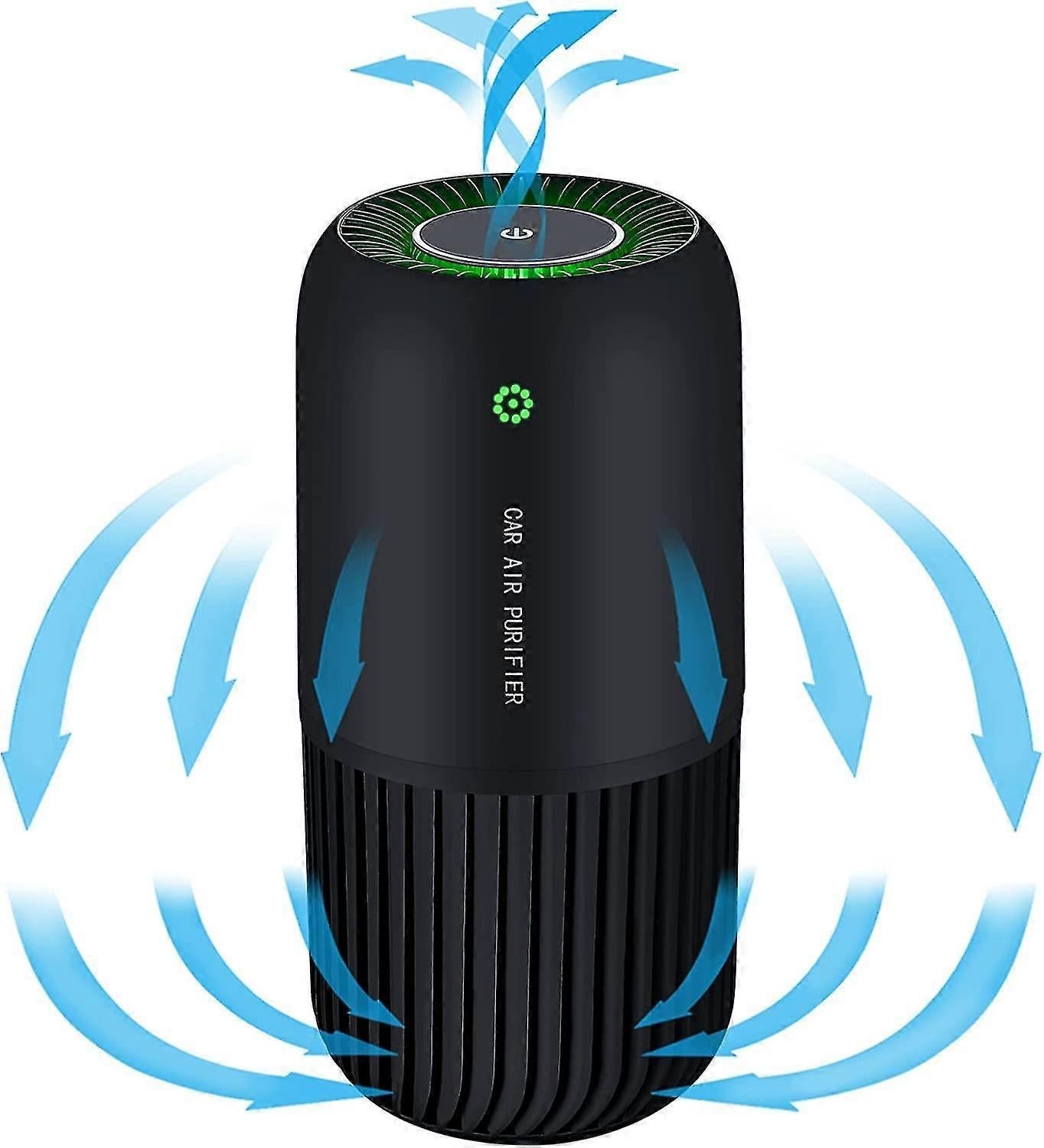 Air Purifier with Filter Removes Smoke Dust for Car & Office Use - Black