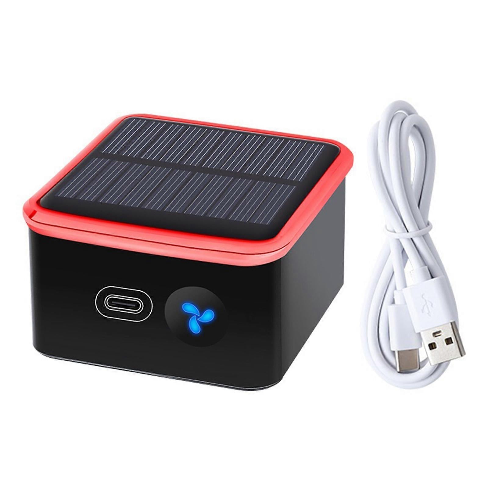 Rechargeable Solar Air Purifier for Desk, Car, Kitchen - Red, ABS Texture