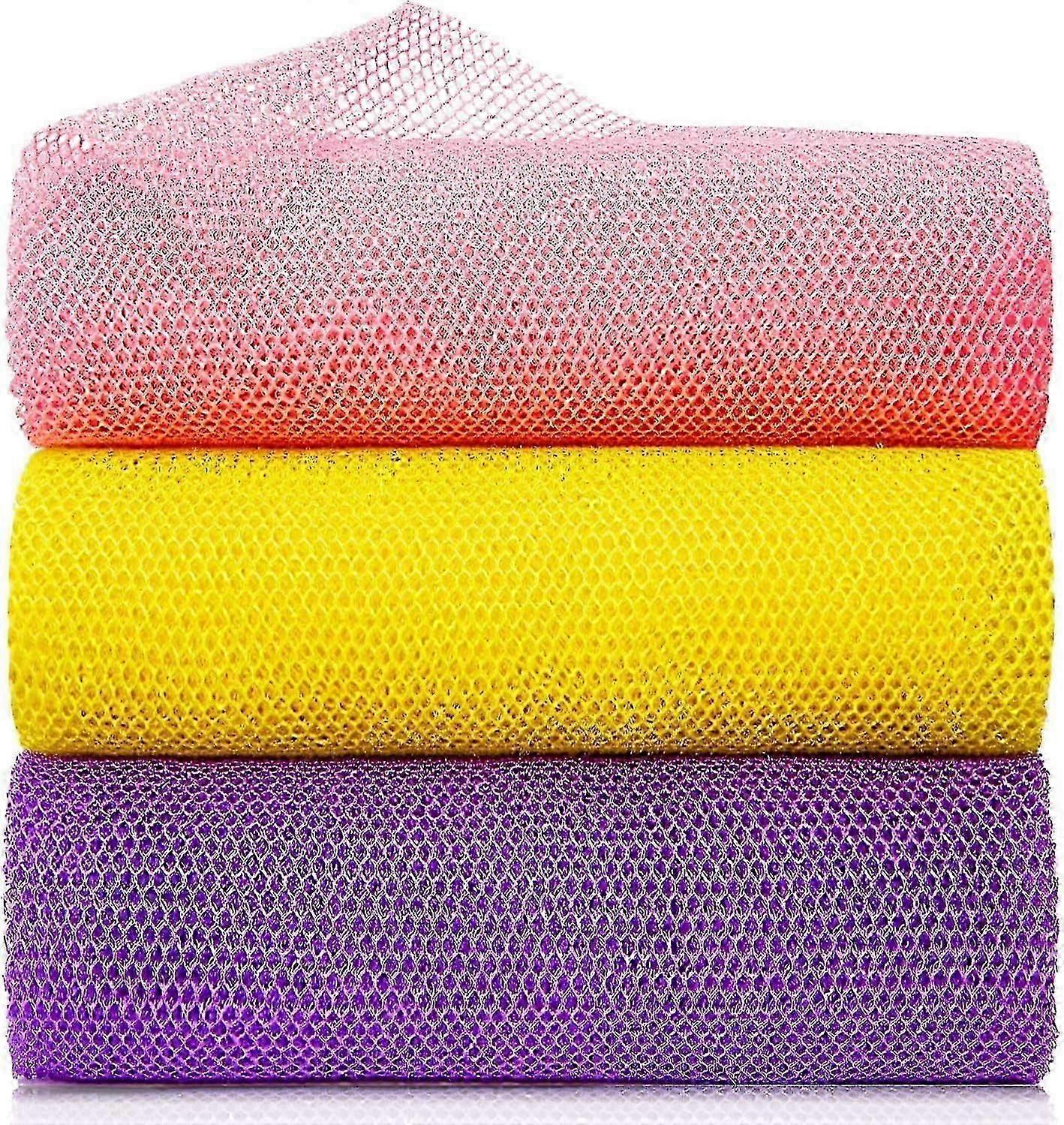 3pcs African Net Sponge, Body Scrubber Bath Exfoliating Net Rag