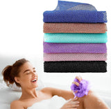 6pcs African Long Net Sponge, Exfoliating Shower Body Back Scrubber