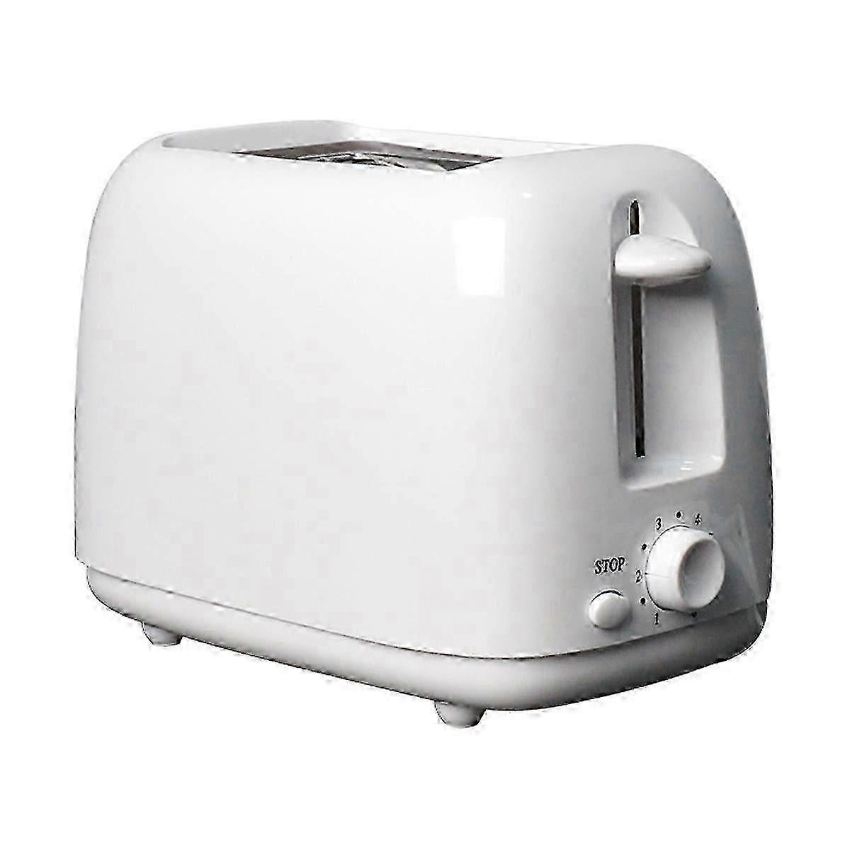 Stainless Steel 2-Slice White Toaster, Wide Slot, Adjustable Browning