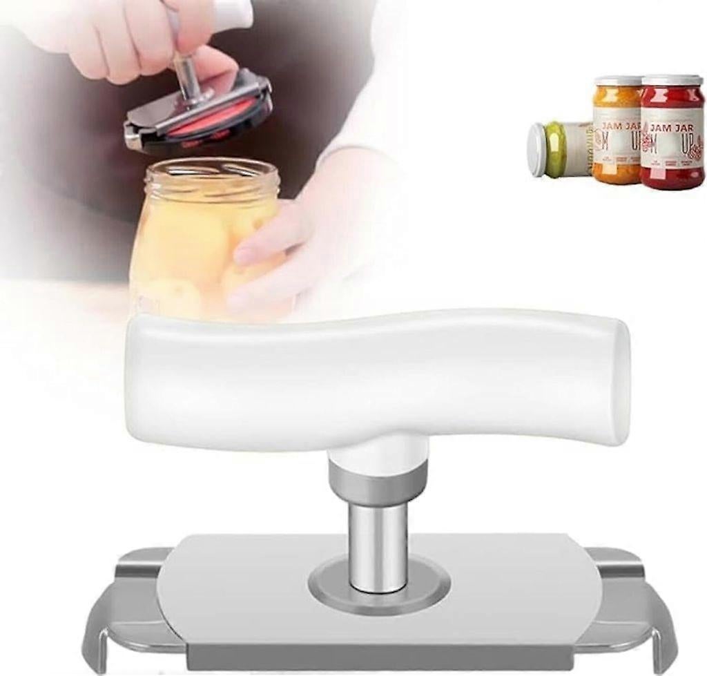 Easy-Open Arthritis Can Opener, Labor-Saving Screw Cap Opener, White