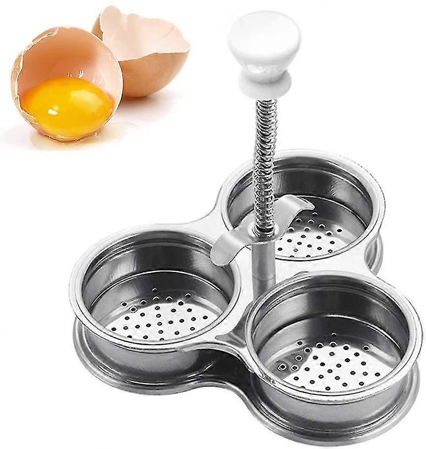 Stainless Steel 3-Compartment Egg Cooker Pot with Steam Basket