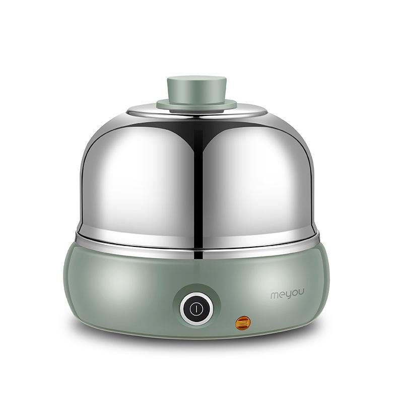 9-Egg Stainless Steel Electric Cooker, Auto Shut-Off, Green