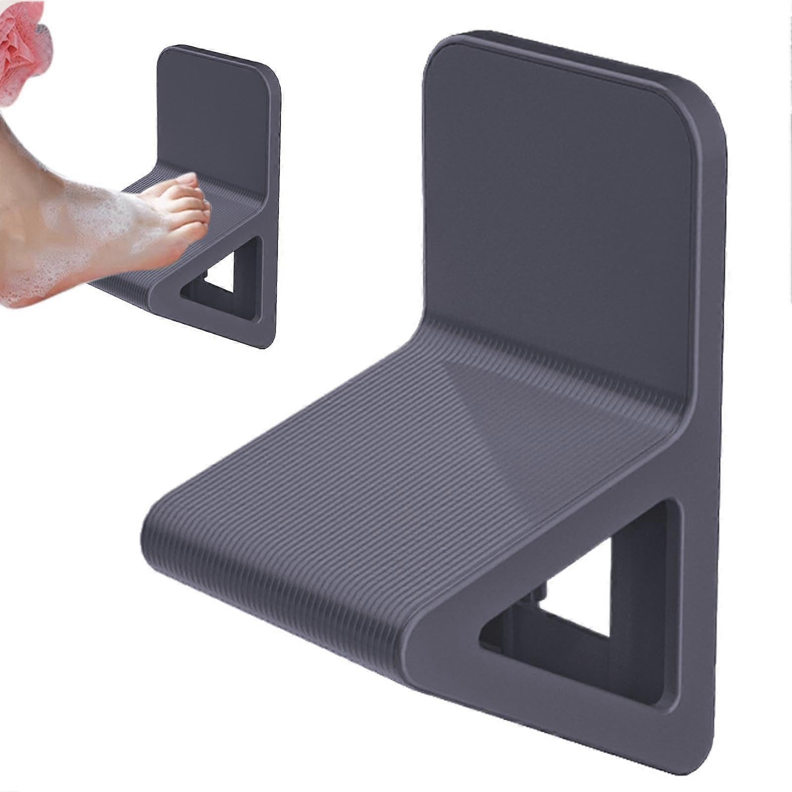 Black Shower Foot Rest, No Drill, for Shaving