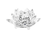 Artificial Quartz Crystal Lotus Flower Figurine Wedding Party Decor Souvenir-White