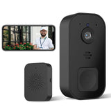 Wireless Video Doorbell Camera, 2.4GHz WiFi, Black